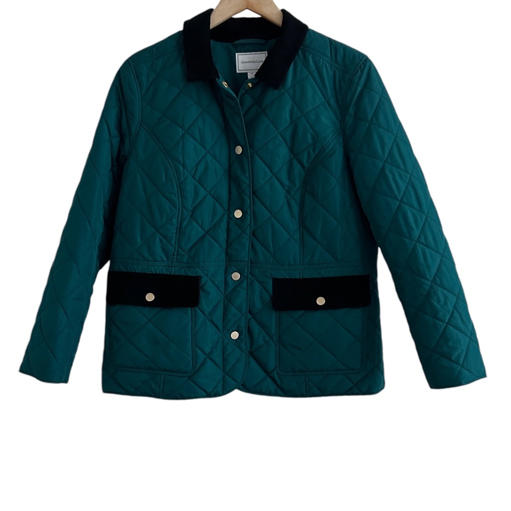 Charter Club Quilted Corduroy Trim Jacket (PL) - Picture 5 of 16
